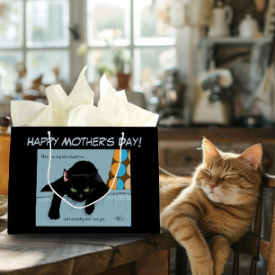 Funny Black Cute Best Cat Mum Mother’s Day Large Gift Bag