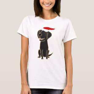 Funny Black Flat Coated Retriever Christmas Art T-Shirt