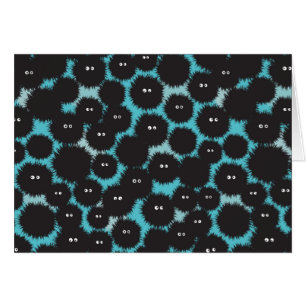 Funny black fluffy monsters 