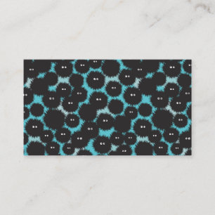 Funny black fluffy monsters enclosure card
