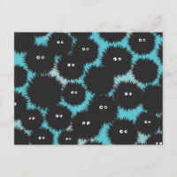 Funny black fluffy monsters