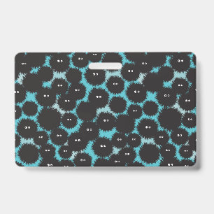 Funny black fluffy monsters  ID badge