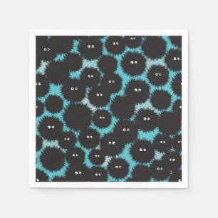 Funny black fluffy monsters  napkin