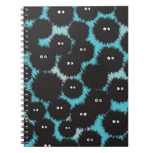 Funny black fluffy monsters  notebook