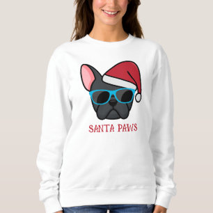 Funny Black Frenchie Santa Paws Christmas Sweatshirt