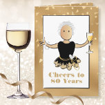 Funny Black Gold Glam Glitter Bold 80th Birthday  Card<br><div class="desc">Celebrate that special someone's 80th (or any age)  birthday with a champagne toast!  This classy,  bold and glam card will put a smile on her face. The inside message lets her know that you wish her "many more"</div>