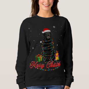 Funny Black Lab Dog Christmas Santa Christmas Ligh Sweatshirt