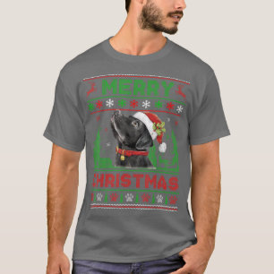 Funny Black Lab Dog Lover Tree Christmas Lights Xm T-Shirt