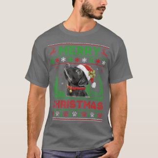 Funny Black Lab Dog Lover Tree Christmas Lights Xm T-Shirt