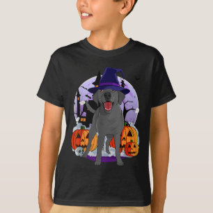 Funny Black Lab Labrador Dog Halloween Witch T-Shirt