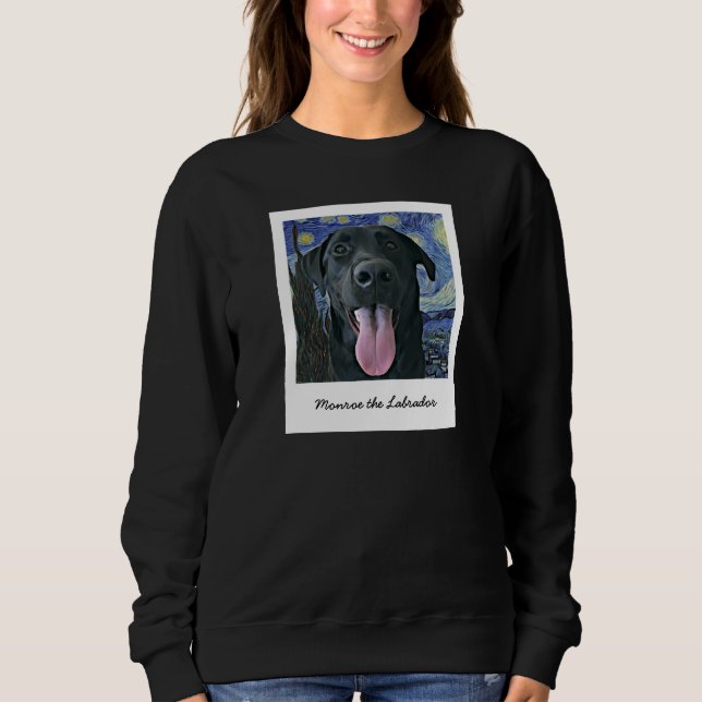 Funny Black Lab Pet Personalised Photo and Text  Sweatshirt (Front)