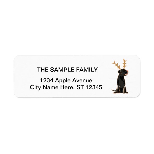 Funny Black Lab with Reindeer Antlers Christmas (Front)