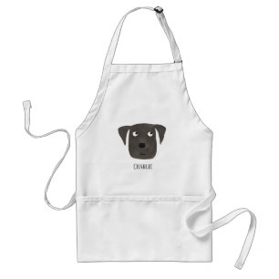 Funny Black Labrador Retriever Dog Custom Name Standard Apron