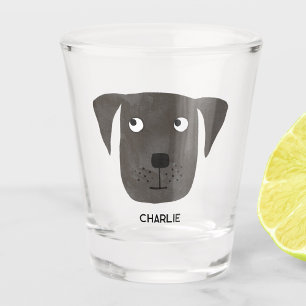 Funny Black Labrador Retriever Dog Personalised Shot Glass
