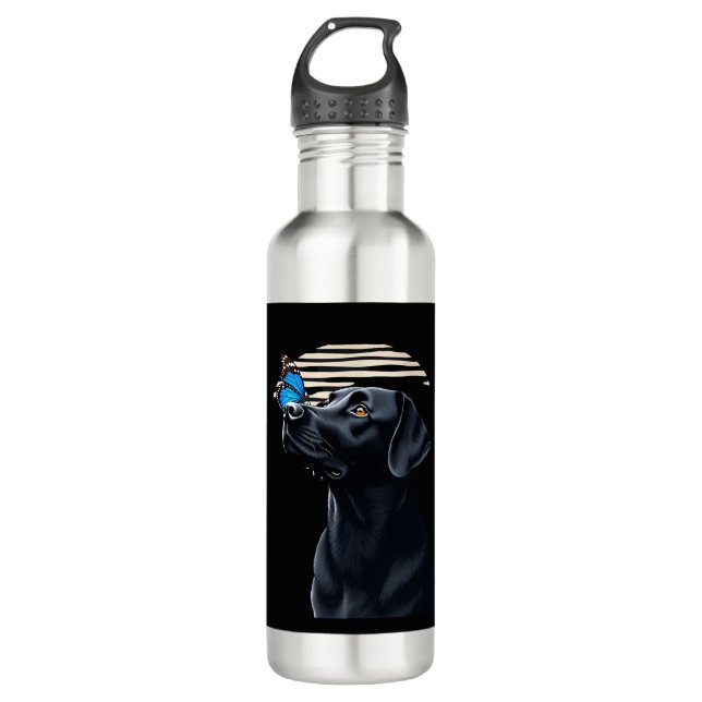 Funny Black Labrador Retriever Lab Dog Owner Pet A 710 Ml Water Bottle (Front)