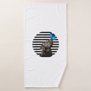 Funny Black Labrador Retriever Lab Dog Owner Pet A Bath Towel
