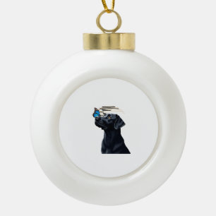 Funny Black Labrador Retriever Lab Dog Owner Pet A Ceramic Ball Christmas Ornament