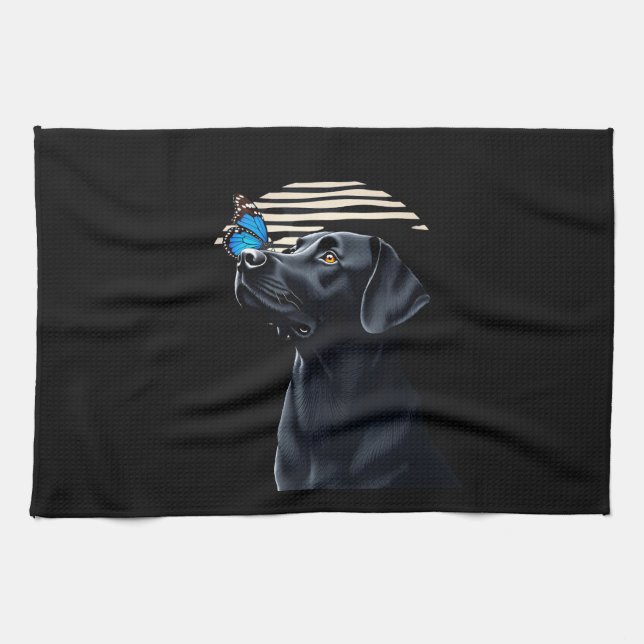Funny Black Labrador Retriever Lab Dog Owner Pet A Tea Towel (Horizontal)