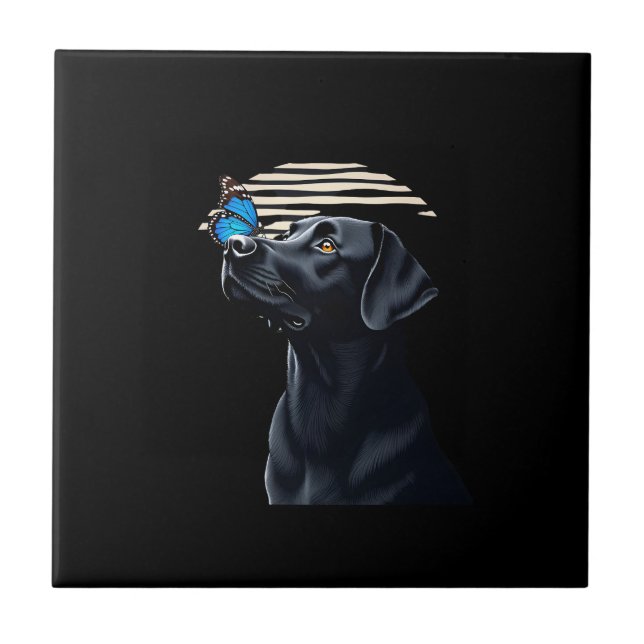 Funny Black Labrador Retriever Lab Dog Owner Pet A Tile (Front)
