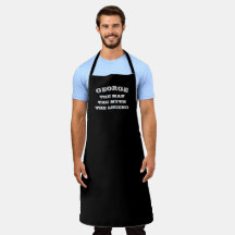 Funny black man myth legend BBQ apron for men