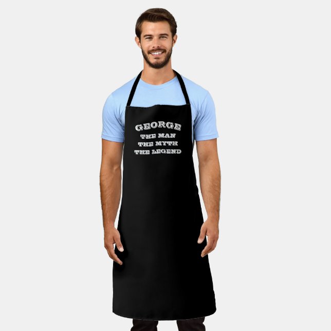 Funny black man myth legend BBQ apron for men (Worn)