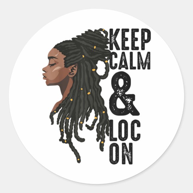 Funny Black Melanin Dreadlocks Gift Cute Afro Loc Classic Round Sticker (Front)