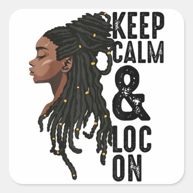 Funny Black Melanin Dreadlocks Gift Cute Afro Loc Square Sticker (Front)