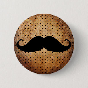 Funny Black Moustache 6 Cm Round Badge