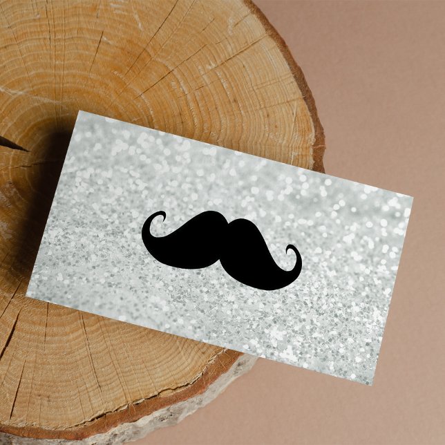 Funny Black Moustache and white sparkle silver (Funny Black Mustache and white sparkle silver)