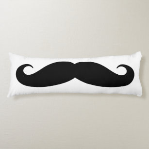 Funny black moustache custom bedroom bed decor body cushion