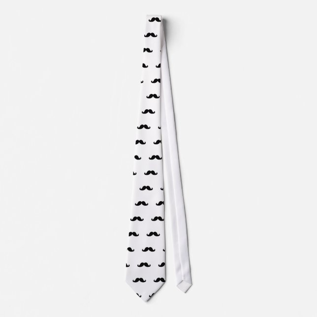 Funny Black Moustache Humour Tie (Front)