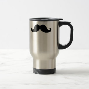 Funny Black Moustache Humour Travel Mug