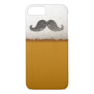 Funny Black Moustache in Beer Foam Case-Mate iPhone Case