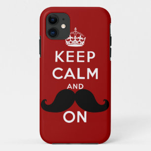 Funny Black Moustache Keep Calm Case-Mate iPhone Case