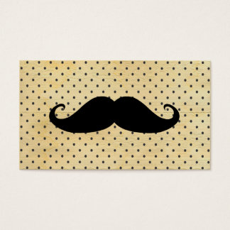 Funny Black Moustache On Vintage Yellow Polka Dots