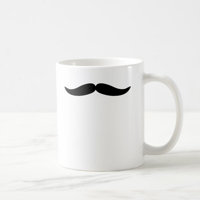 Funny Black Moustache or Moustache Coffee Mug (Right)