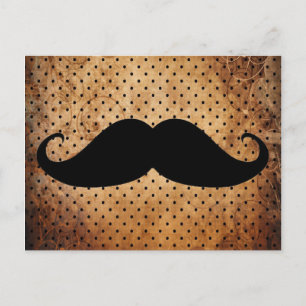 Funny Black Moustache Postcard