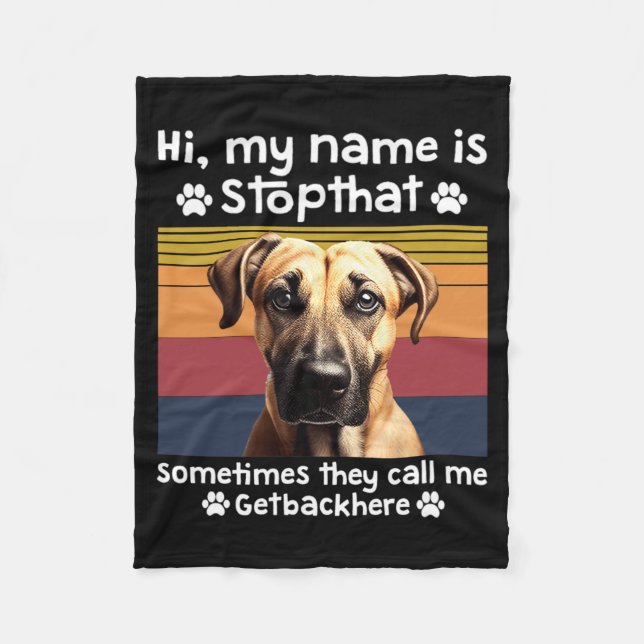 Funny Black Mouth Cur Dog Saying  Fleece Blanket (Front)
