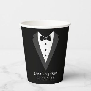 Funny Black Personalised Groomsmen Paper cup