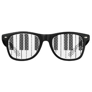 Funny black piano keys party shades sunglasses