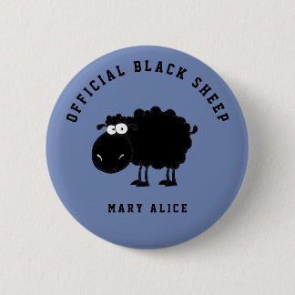 Funny black sheep 6 cm round badge