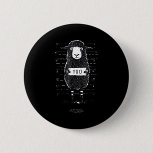 Funny Black Sheep Mugshot Lost But Found Humor Fun 6 Cm Round Badge