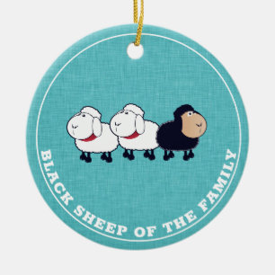 Funny Black Sheep of the Family Blue Ceramic Tree Decoration