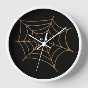 Funny Black Spider On Kids Wall Clock