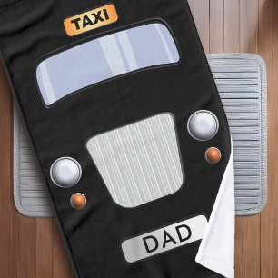 Funny Black Taxi Cab Personalised Hand Towel