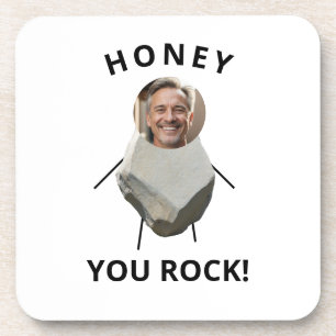 Funny Black Text Rock Photo Husband Coaster