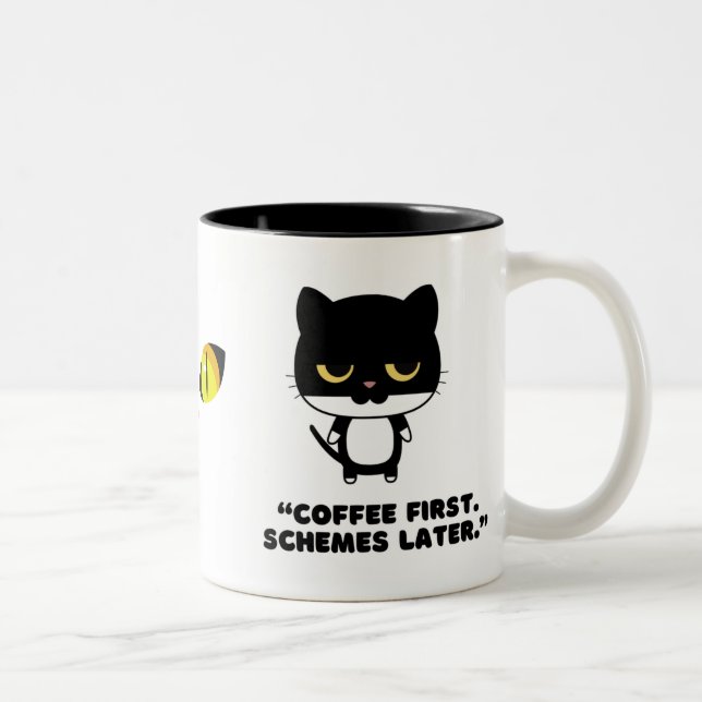 Funny Black & White Cat Coffee Mug  (Right)
