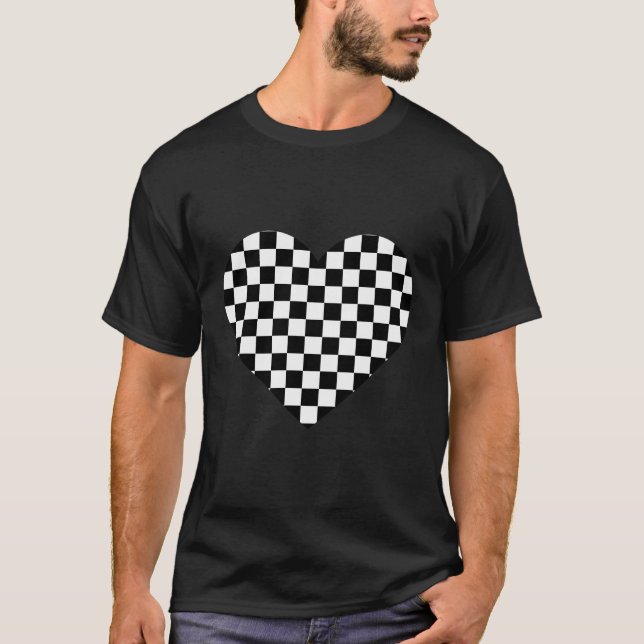 Funny Black White Chequered Gift Cute Chess Game W T-Shirt (Front)