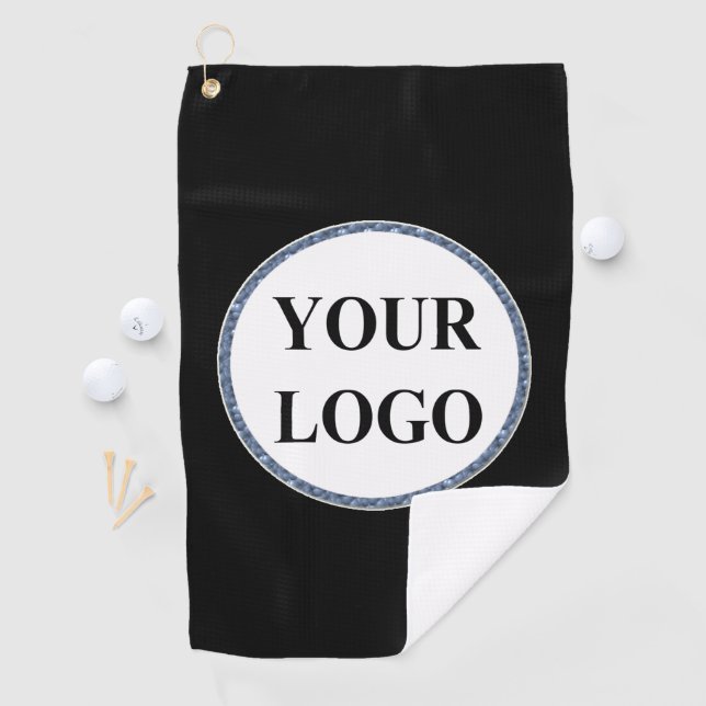 Funny Black White Manly Create Your Own LOGO Golf Towel (InSitu)