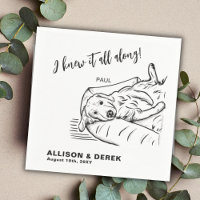 Funny Black White Minimalist Dog Cat Pet Wedding